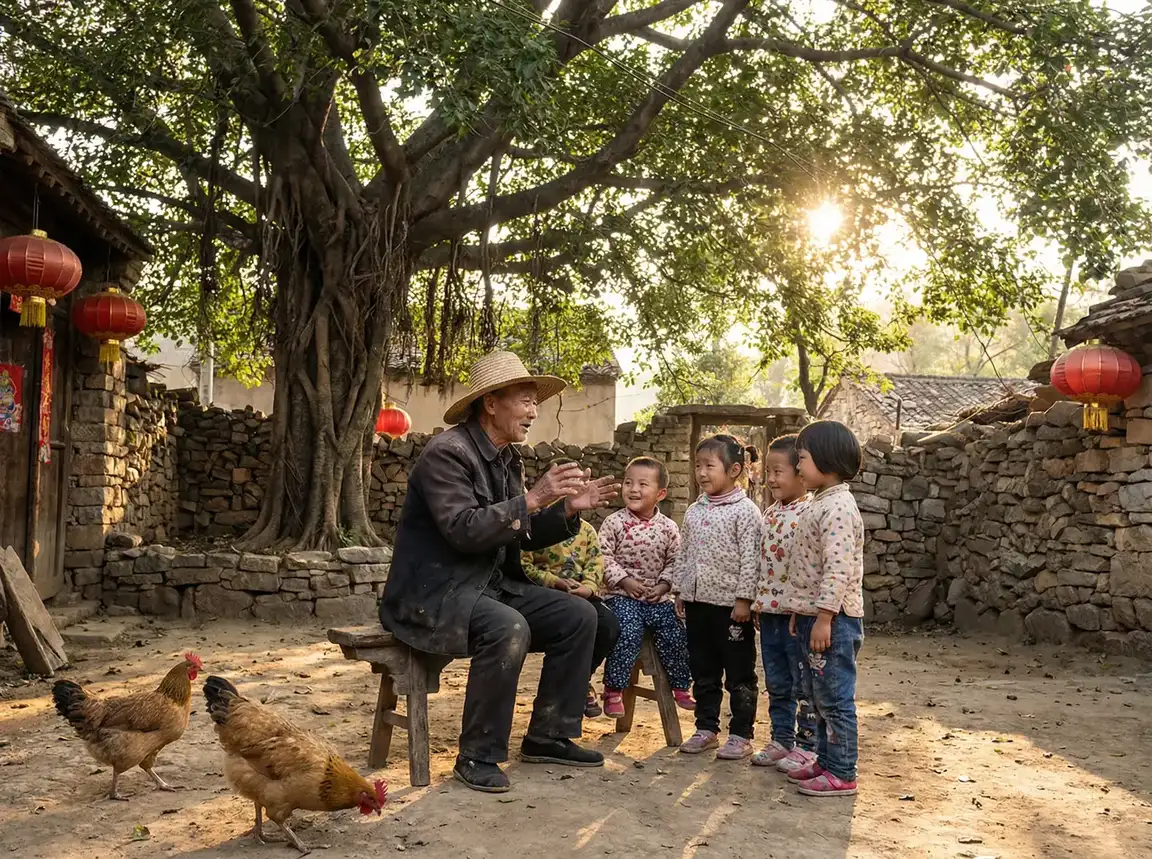 老人在大榕树下给孩子们讲故事 - 我的绝密生涯电视剧全集 乡村记忆